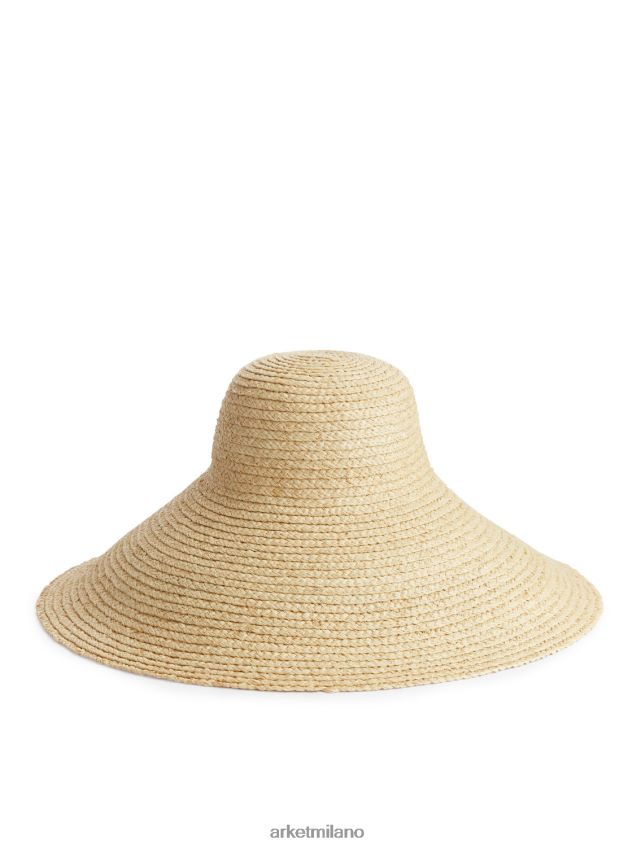 Accessori esso ARKET donne cappello di paglia a tesa larga beige 6F0F6L647