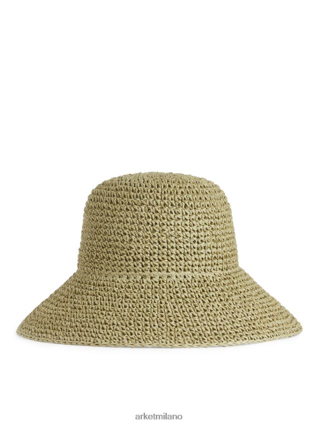 Accessori esso ARKET donne cappello di paglia verde kaki 6F0F6L819