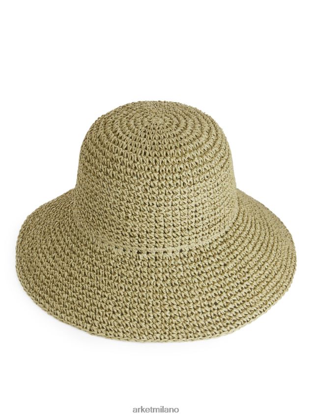 Accessori esso ARKET donne cappello di paglia verde kaki 6F0F6L819