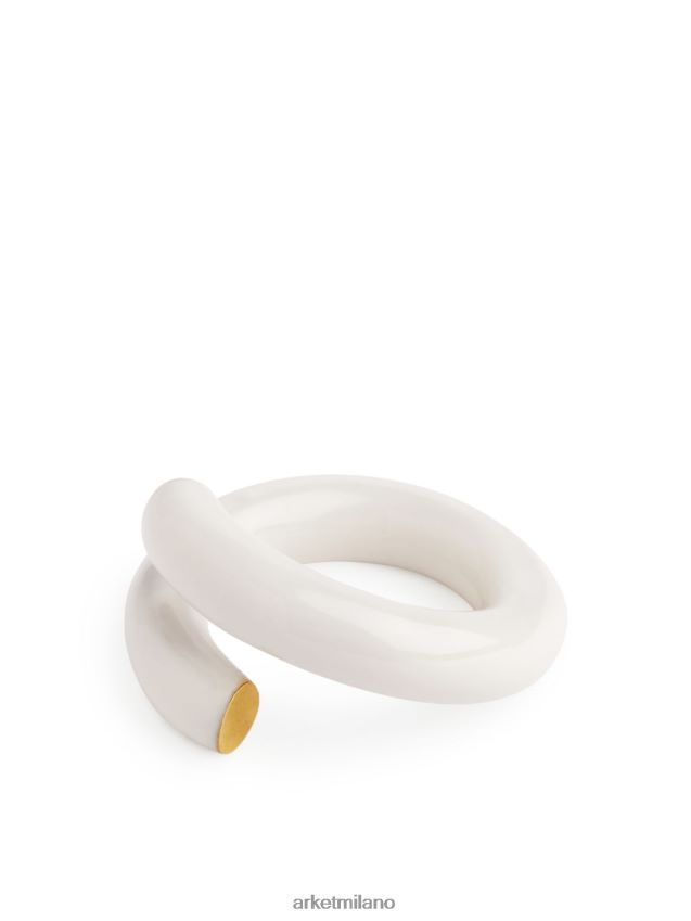 Accessori esso ARKET donne anello aperto in smalto bianco 6F0F6L795
