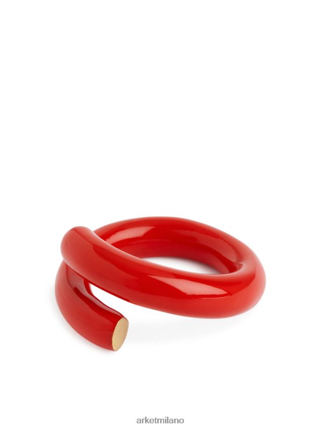 Accessori esso ARKET donne anello aperto in smalto rosso 6F0F6L792