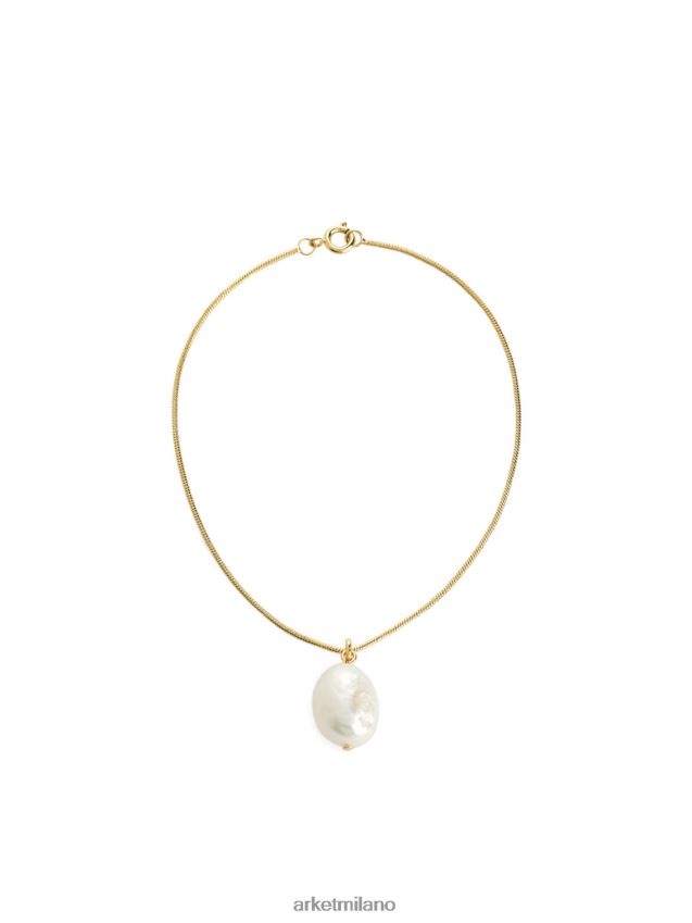 Accessori esso ARKET donne cavigliera con ciondolo di perle d'acqua dolce oro/bianco 6F0F6L787