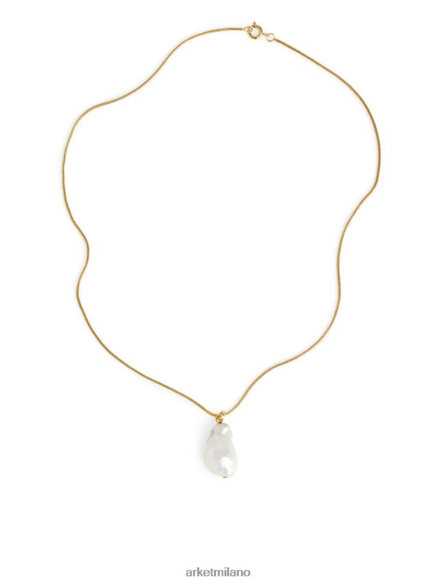 Accessori esso ARKET donne collana con pendente di perle d'acqua dolce oro/bianco 6F0F6L781