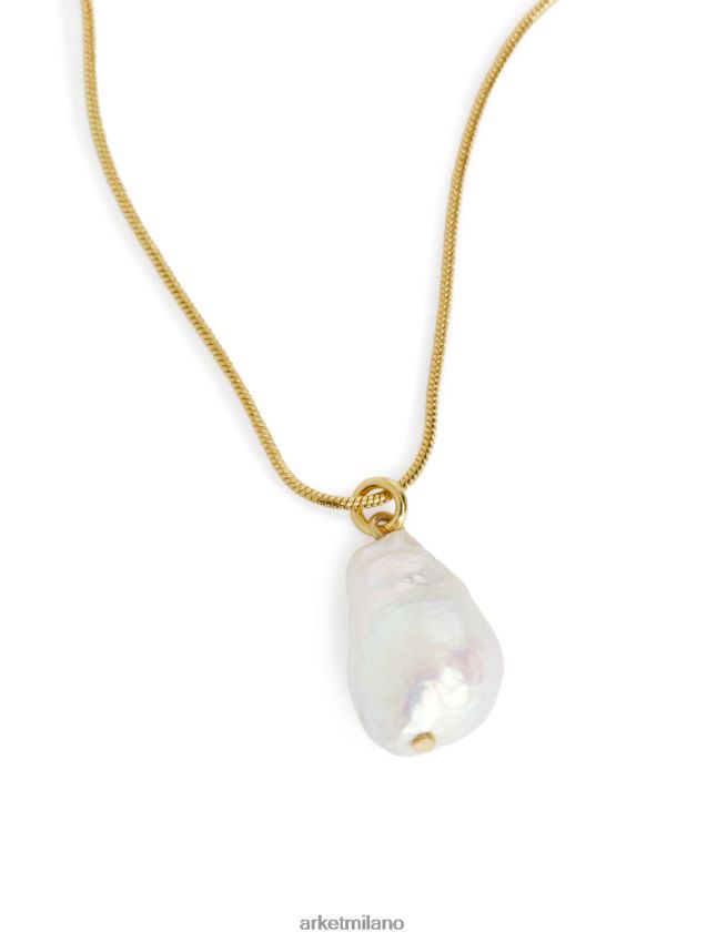 Accessori esso ARKET donne collana con pendente di perle d\'acqua dolce oro/bianco 6F0F6L781