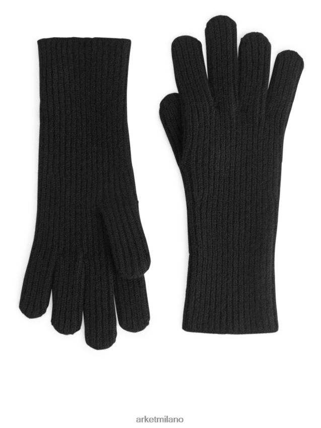 Accessori esso ARKET donne Guanti in misto cashmere lavorato a maglia nero 6F0F6L890