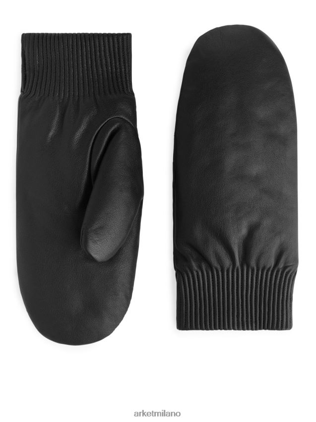 Accessori esso ARKET donne guanti imbottiti in pelle nero 6F0F6L891