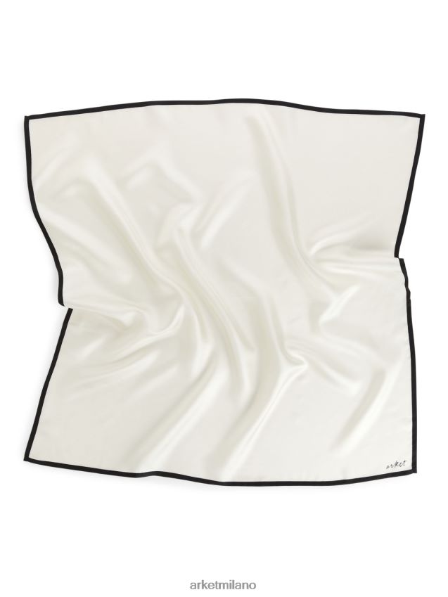 Accessori esso ARKET donne sciarpa di seta bianco sporco/nero 6F0F6L841