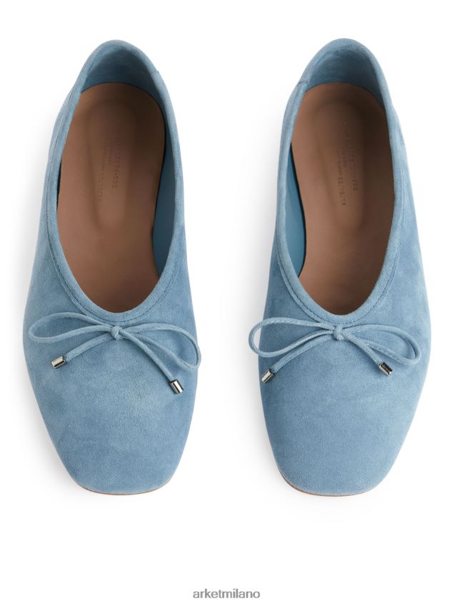 calzature esso ARKET donne ballerina in camoscio azzurro 6F0F6L716
