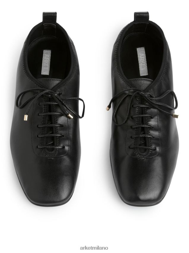 calzature esso ARKET donne ballerine derby stringate nero 6F0F6L720