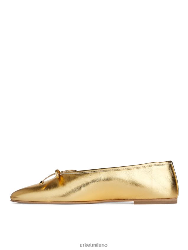 calzature esso ARKET donne ballerine in pelle oro 6F0F6L719