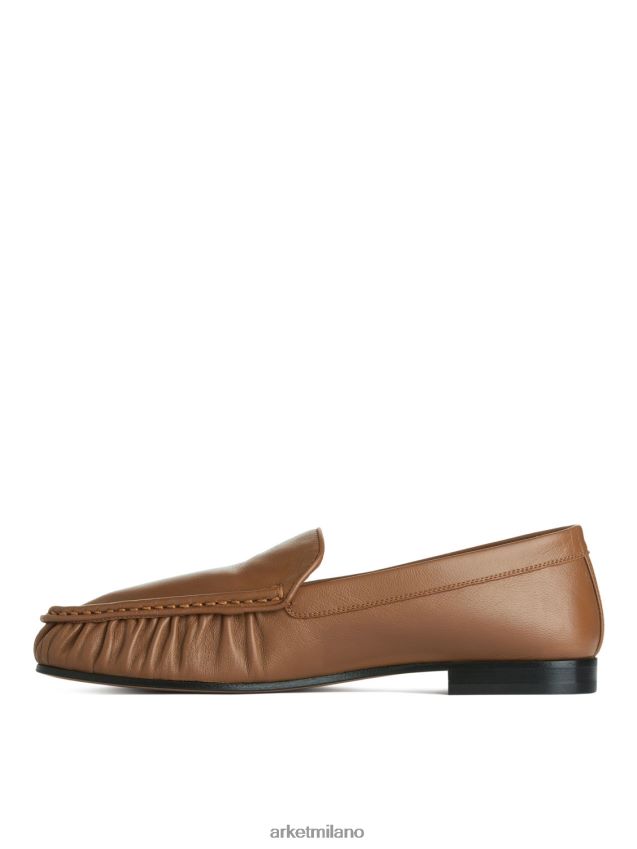 calzature esso ARKET donne mocassini in pelle Marrone chiaro 6F0F6L684