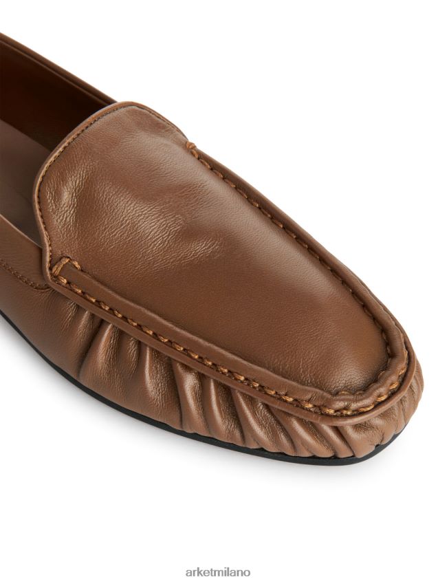 calzature esso ARKET donne mocassini in pelle Marrone chiaro 6F0F6L684