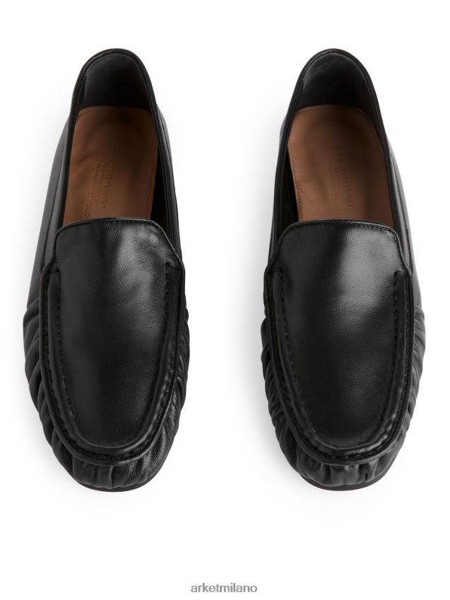 calzature esso ARKET donne mocassini in pelle nero 6F0F6L683