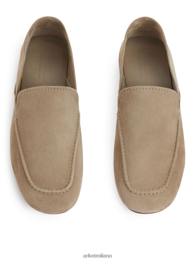 calzature esso ARKET donne mocassini in pelle scamosciata beige 6F0F6L688