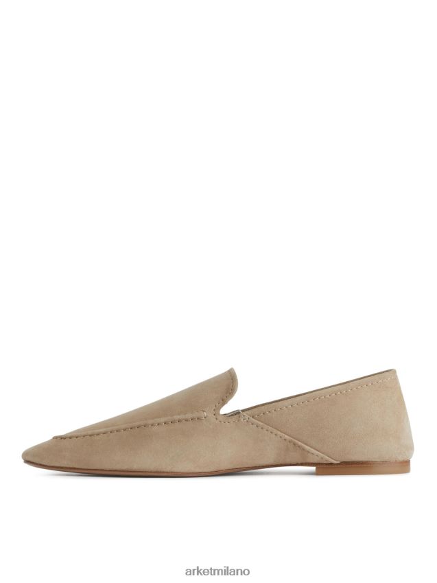 calzature esso ARKET donne mocassini in pelle scamosciata beige 6F0F6L688