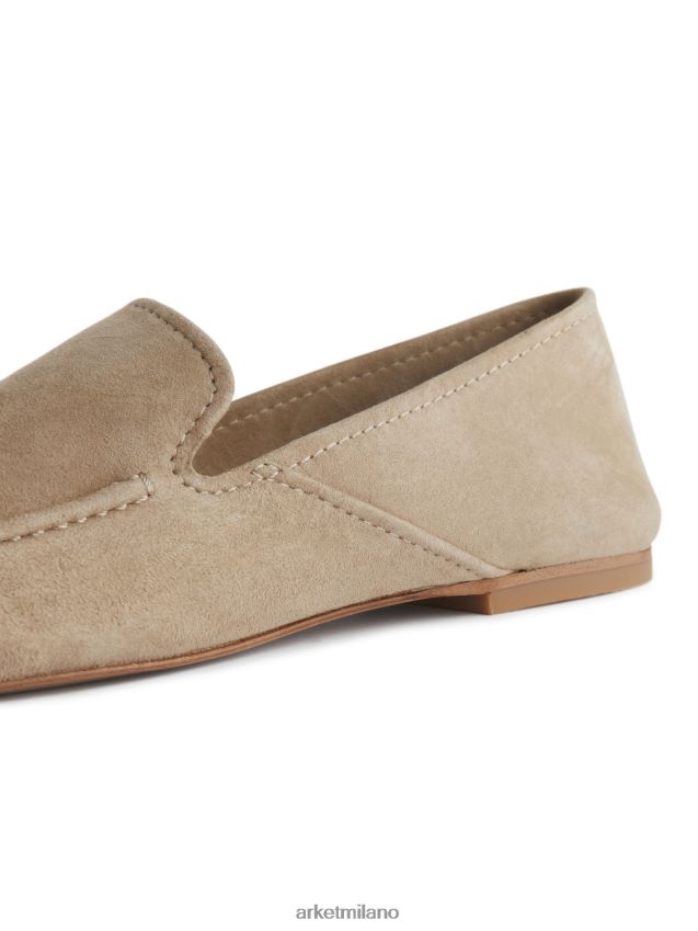 calzature esso ARKET donne mocassini in pelle scamosciata beige 6F0F6L688