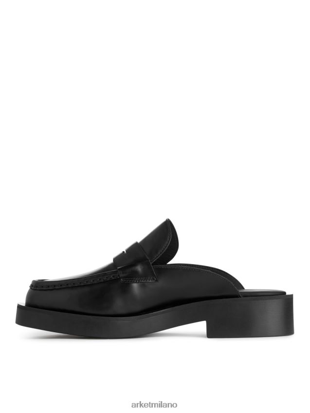 calzature esso ARKET donne mocassini slip-on in pelle nero 6F0F6L685