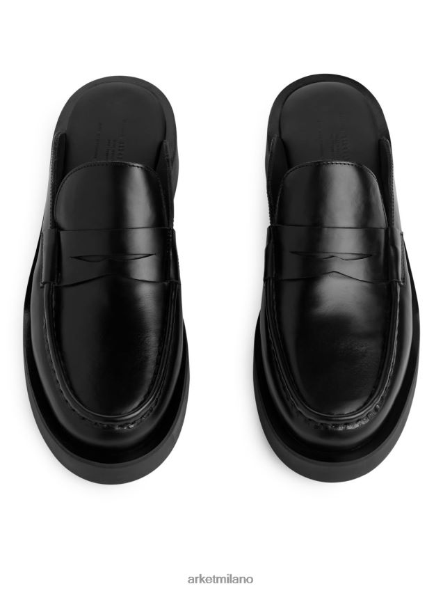 calzature esso ARKET donne mocassini slip-on in pelle nero 6F0F6L685