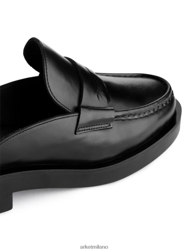 calzature esso ARKET donne mocassini slip-on in pelle nero 6F0F6L685