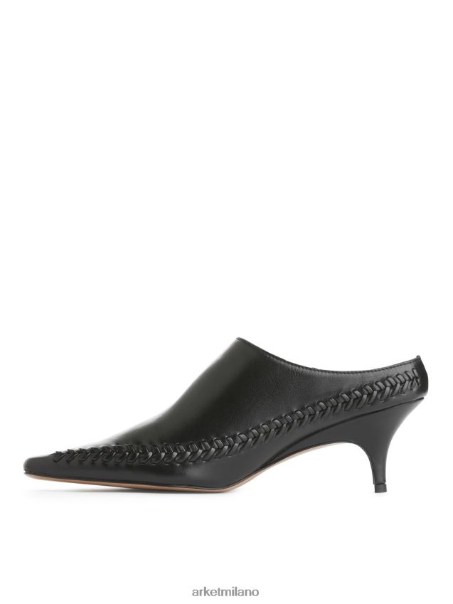 calzature esso ARKET donne Mules con tacco a gattino nero 6F0F6L687