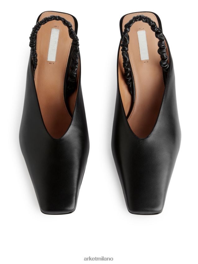 calzature esso ARKET donne décolleté in pelle con cinturino alla schiena nero 6F0F6L698