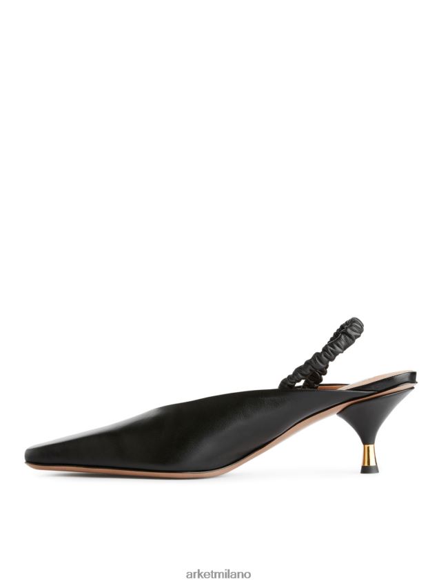 calzature esso ARKET donne décolleté in pelle con cinturino alla schiena nero 6F0F6L698
