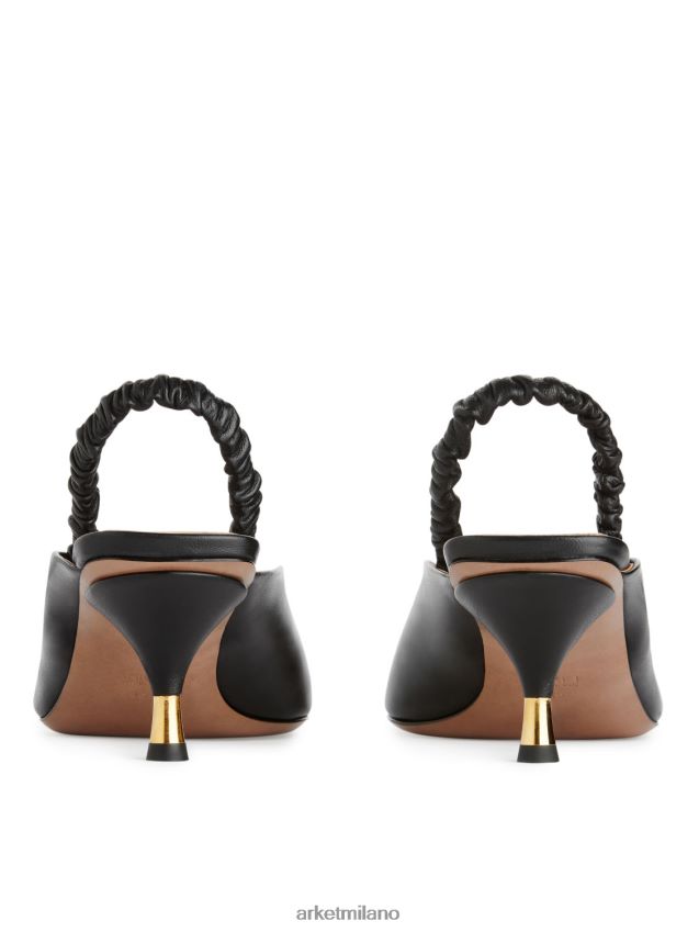 calzature esso ARKET donne décolleté in pelle con cinturino alla schiena nero 6F0F6L698