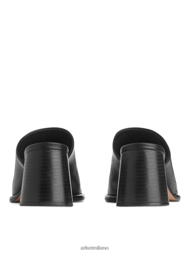 calzature esso ARKET donne sabot in pelle con tacco svasato nero 6F0F6L692