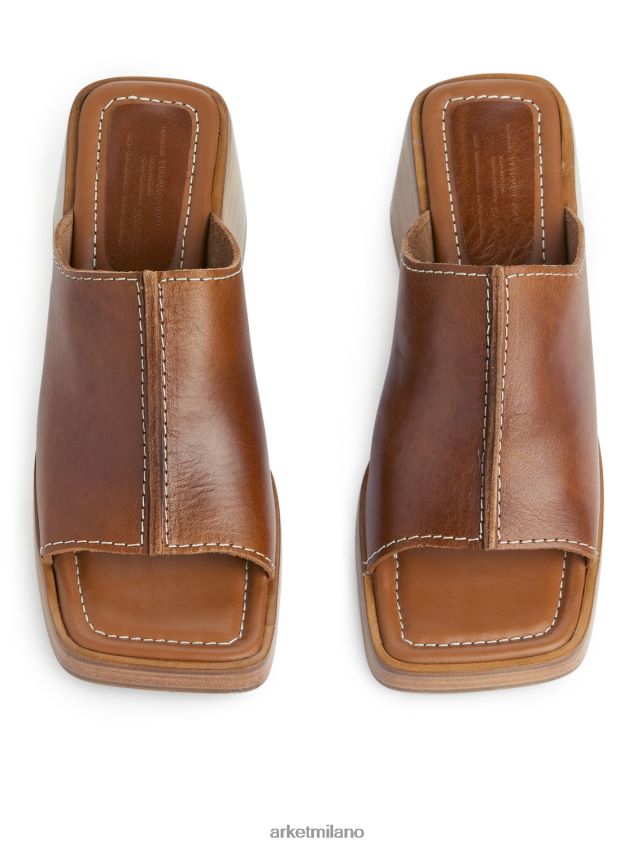 calzature esso ARKET donne sabot in pelle spessa cognac 6F0F6L690