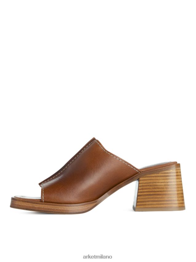 calzature esso ARKET donne sabot in pelle spessa cognac 6F0F6L690