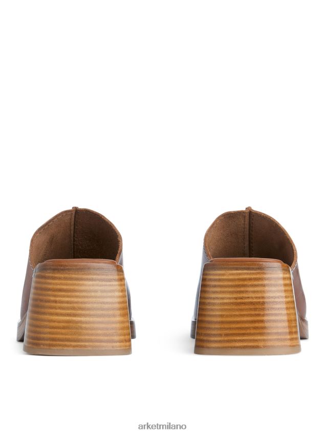 calzature esso ARKET donne sabot in pelle spessa cognac 6F0F6L690