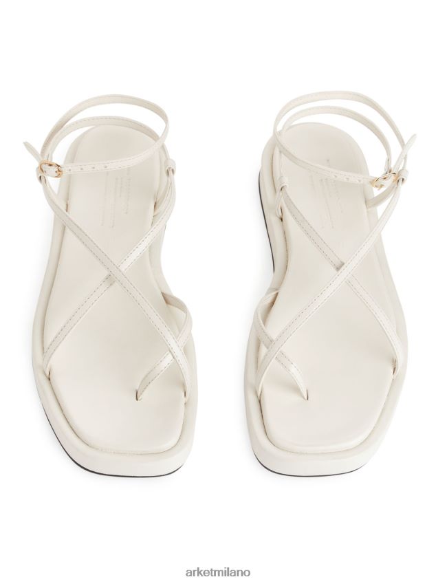 calzature esso ARKET donne sandali con cinturino in pelle bianco 6F0F6L632