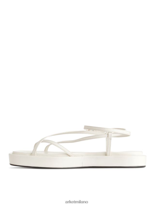 calzature esso ARKET donne sandali con cinturino in pelle bianco 6F0F6L632