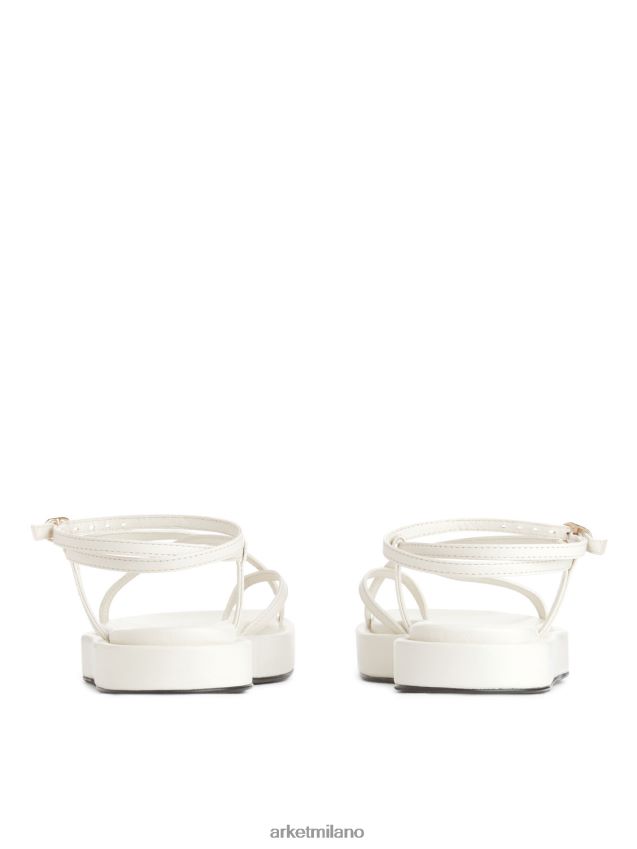 calzature esso ARKET donne sandali con cinturino in pelle bianco 6F0F6L632