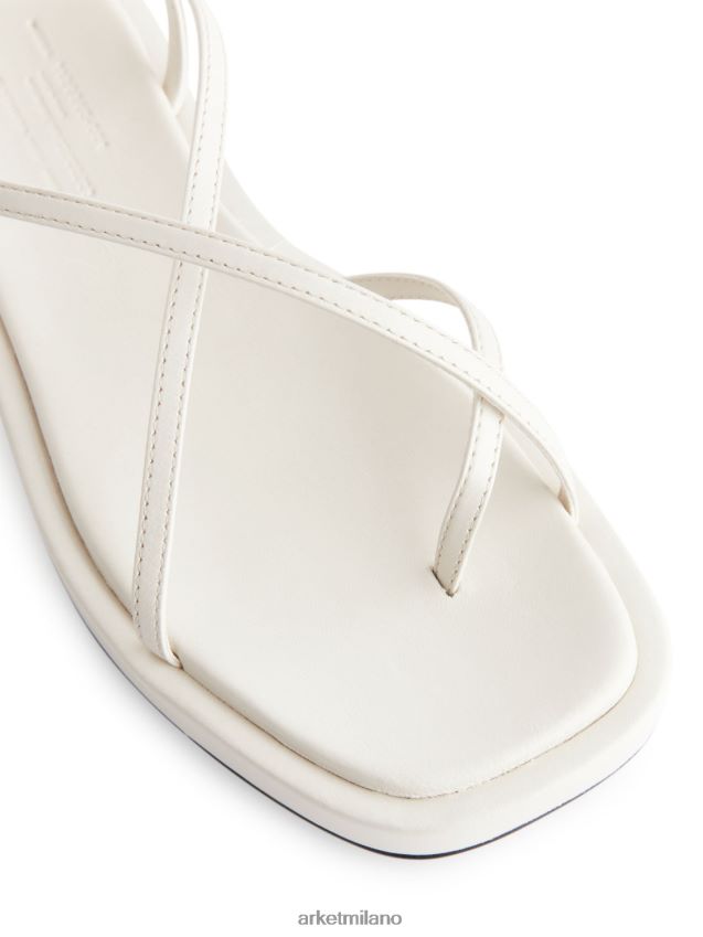 calzature esso ARKET donne sandali con cinturino in pelle bianco 6F0F6L632