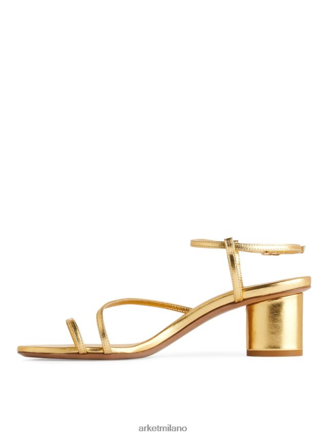 calzature esso ARKET donne sandali in pelle con tacco oro 6F0F6L697