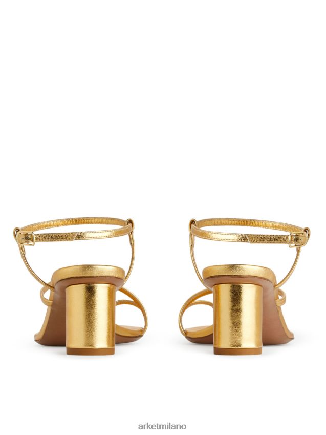 calzature esso ARKET donne sandali in pelle con tacco oro 6F0F6L697