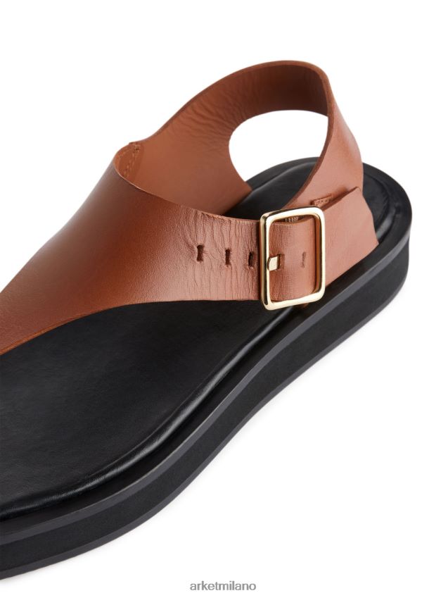 calzature esso ARKET donne sandali in pelle spessa marrone 6F0F6L704