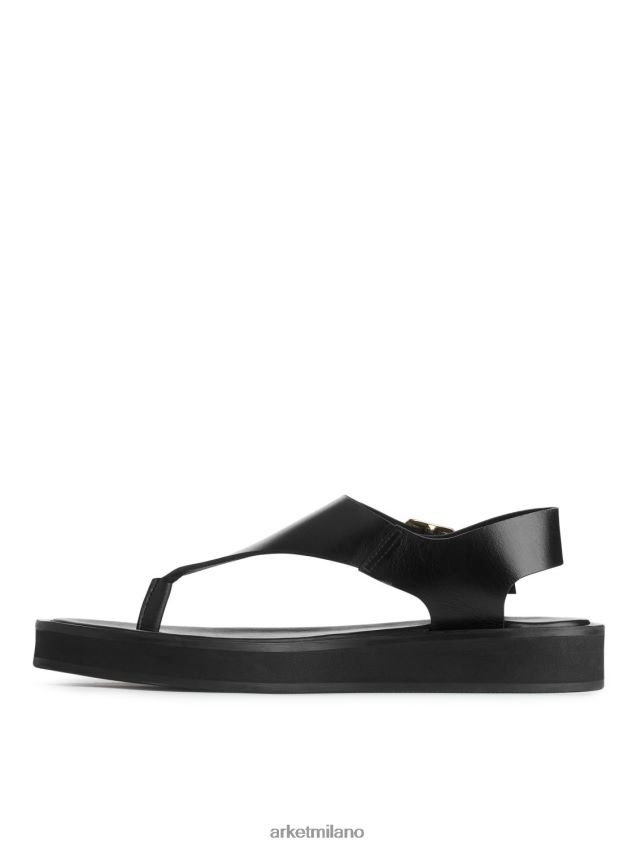 calzature esso ARKET donne sandali in pelle spessa nero 6F0F6L705