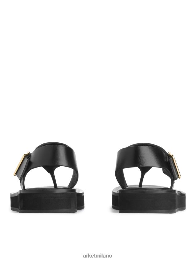calzature esso ARKET donne sandali in pelle spessa nero 6F0F6L705