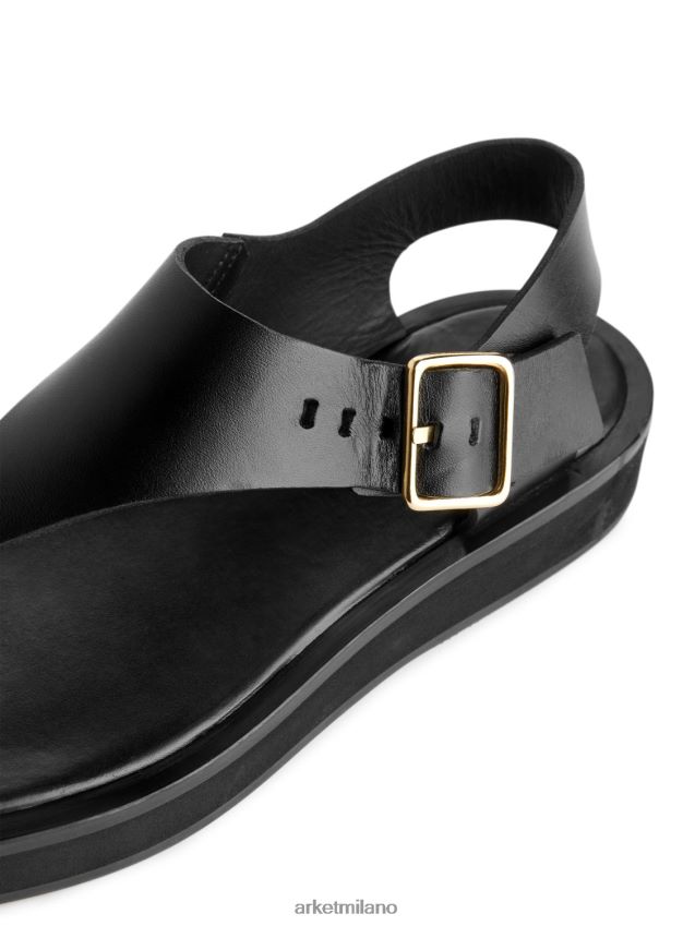calzature esso ARKET donne sandali in pelle spessa nero 6F0F6L705