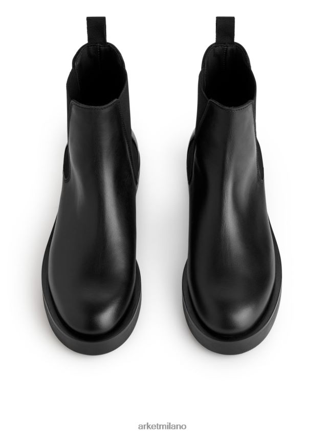 calzature esso ARKET donne Stivaletti Chelsea in pelle nero 6F0F6L739
