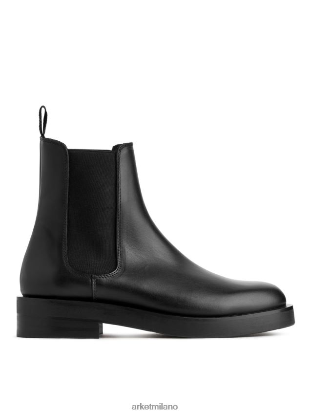 calzature esso ARKET donne Stivaletti Chelsea in pelle nero 6F0F6L739