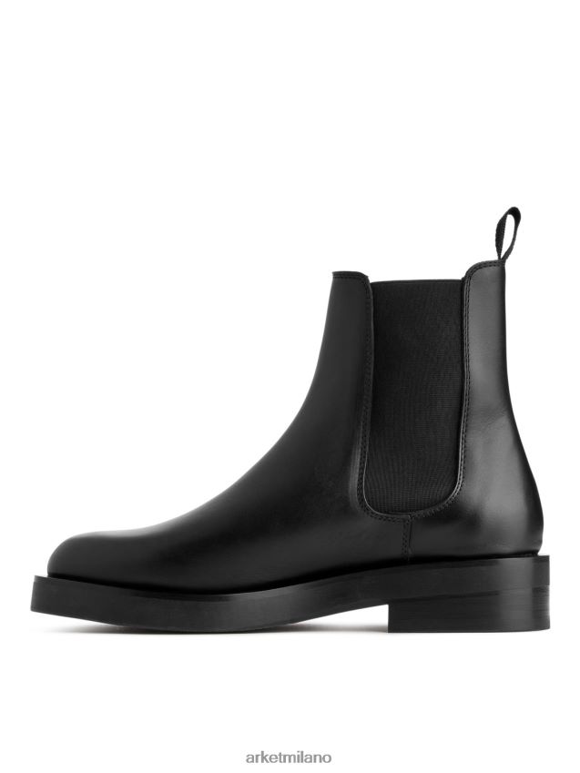 calzature esso ARKET donne Stivaletti Chelsea in pelle nero 6F0F6L739