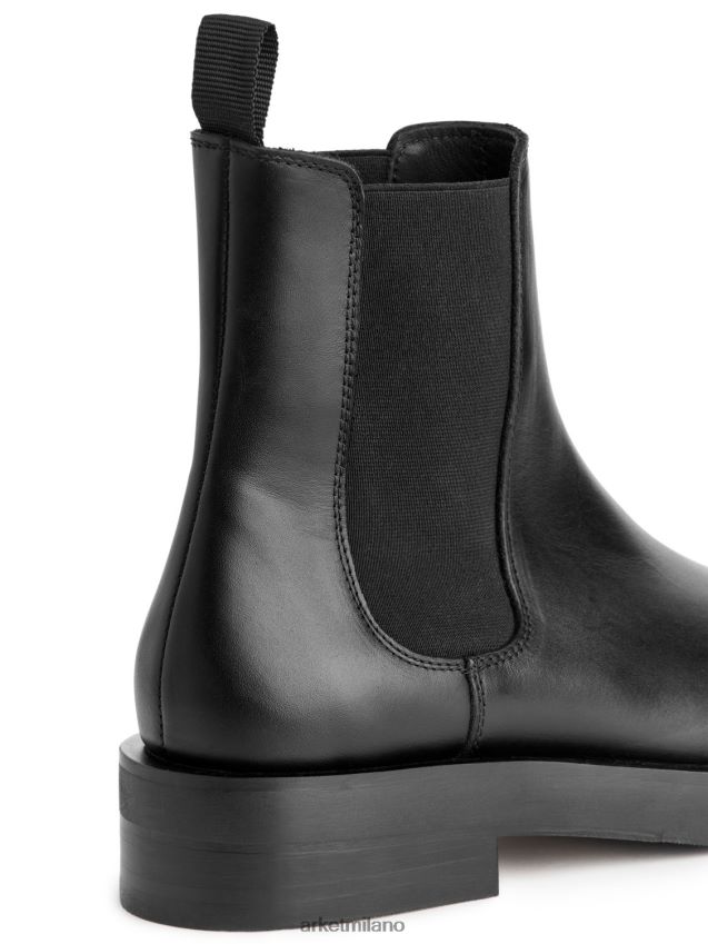 calzature esso ARKET donne Stivaletti Chelsea in pelle nero 6F0F6L739