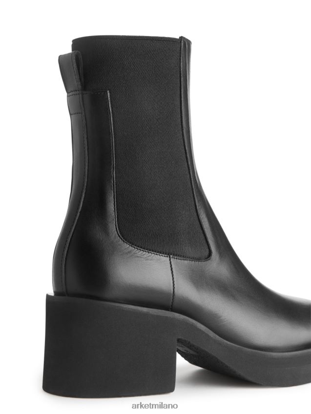 calzature esso ARKET donne stivali Chelsea con tacco nero 6F0F6L737