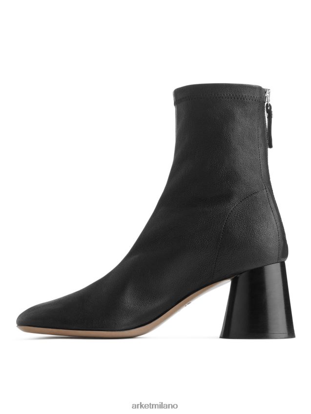 calzature esso ARKET donne stivali a calzino in pelle elasticizzata nero 6F0F6L699