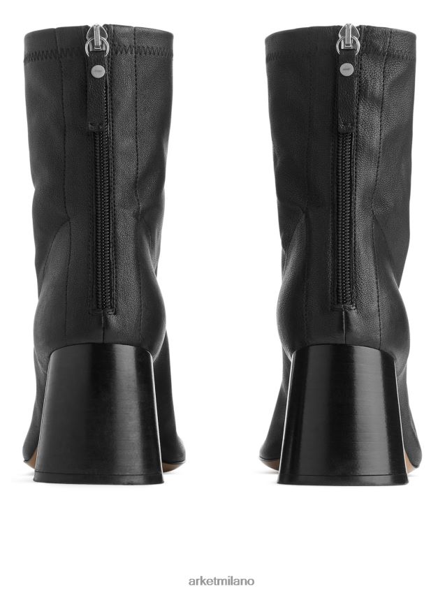 calzature esso ARKET donne stivali a calzino in pelle elasticizzata nero 6F0F6L699