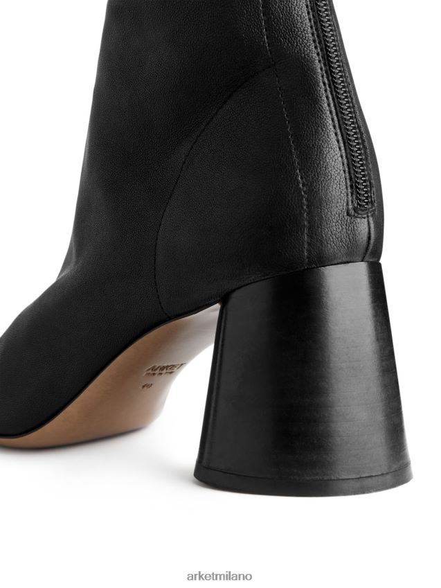 calzature esso ARKET donne stivali a calzino in pelle elasticizzata nero 6F0F6L699