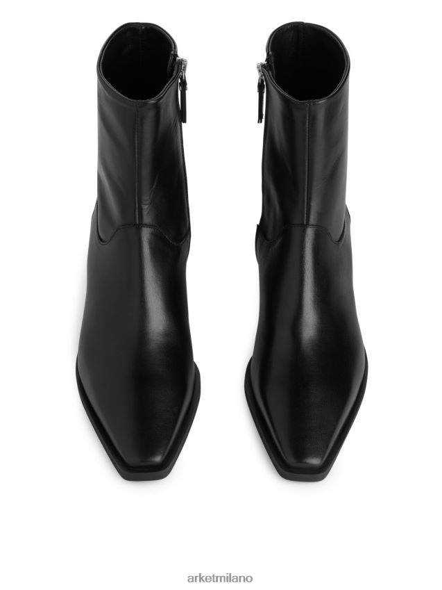 calzature esso ARKET donne stivali da cowboy in pelle nero 6F0F6L726